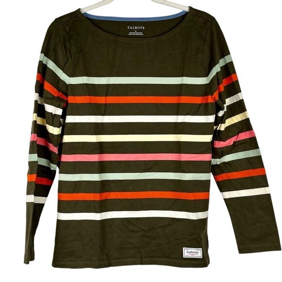 Talbots Sweaters - Talbots Chatsworth Stripped Crewneck Sweater Medium